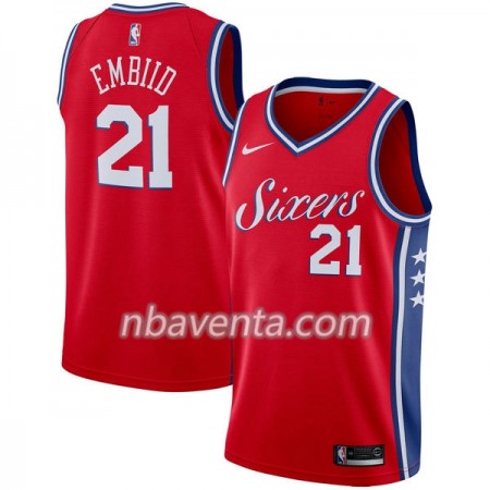 Camiseta Hombre Philadelphia 76ers Joel Embiid 21 Nike 2017-18 Rojo Swingman Camiseta Hombre Philadelphia 76ers Joel Embiid 21 Nike 2017-18 Rojo Swingman